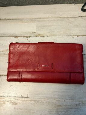 Fossil Red Leather Wallet
